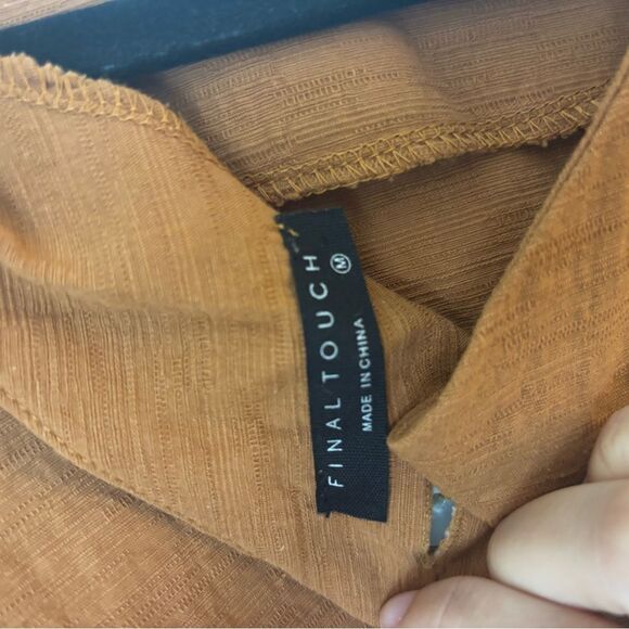 Final Touch Rust Short Sleeve Romper with Belt - Picture 4 of 4